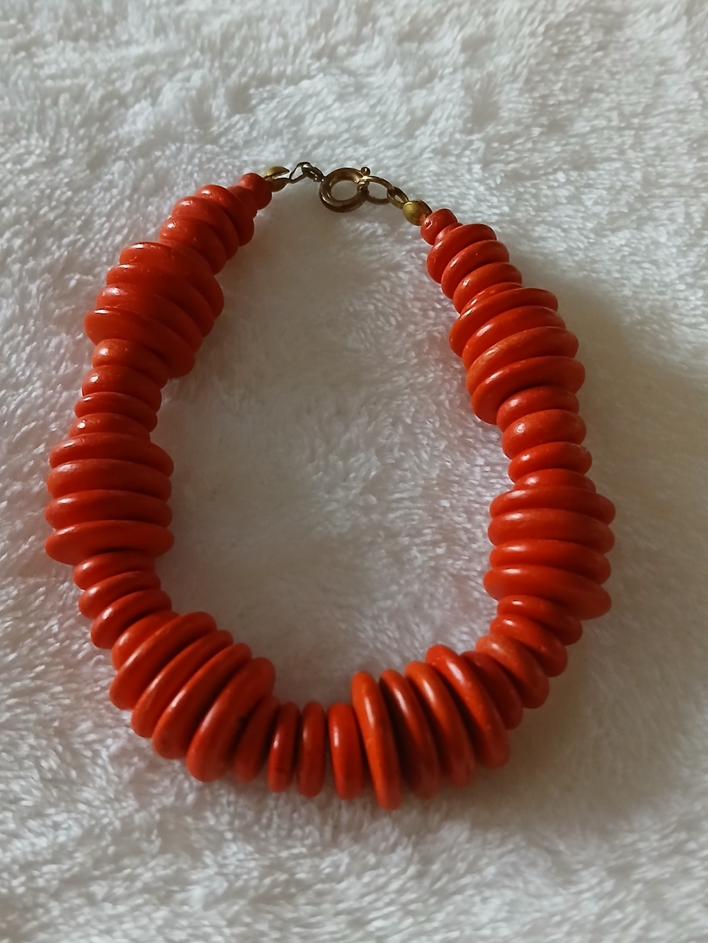 💚 Handcrafted [Vibrant] Orange Disc Bead Bracelet